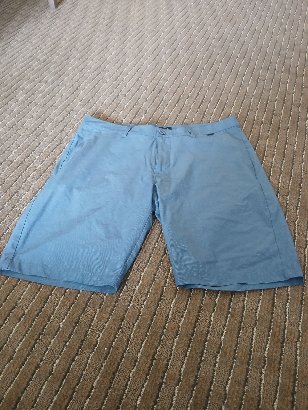 Travis Mathew Proceed With Caution Flat Front Navy Blue Golf Shorts Men's 36